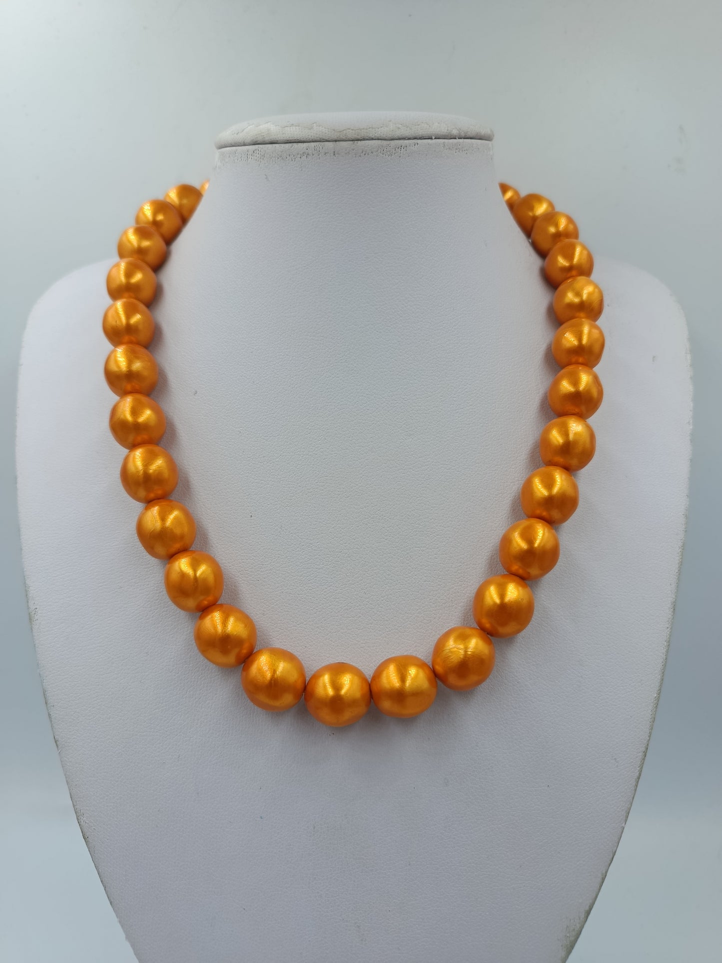 Vintage Perlenkette Orange Große Perlenkette