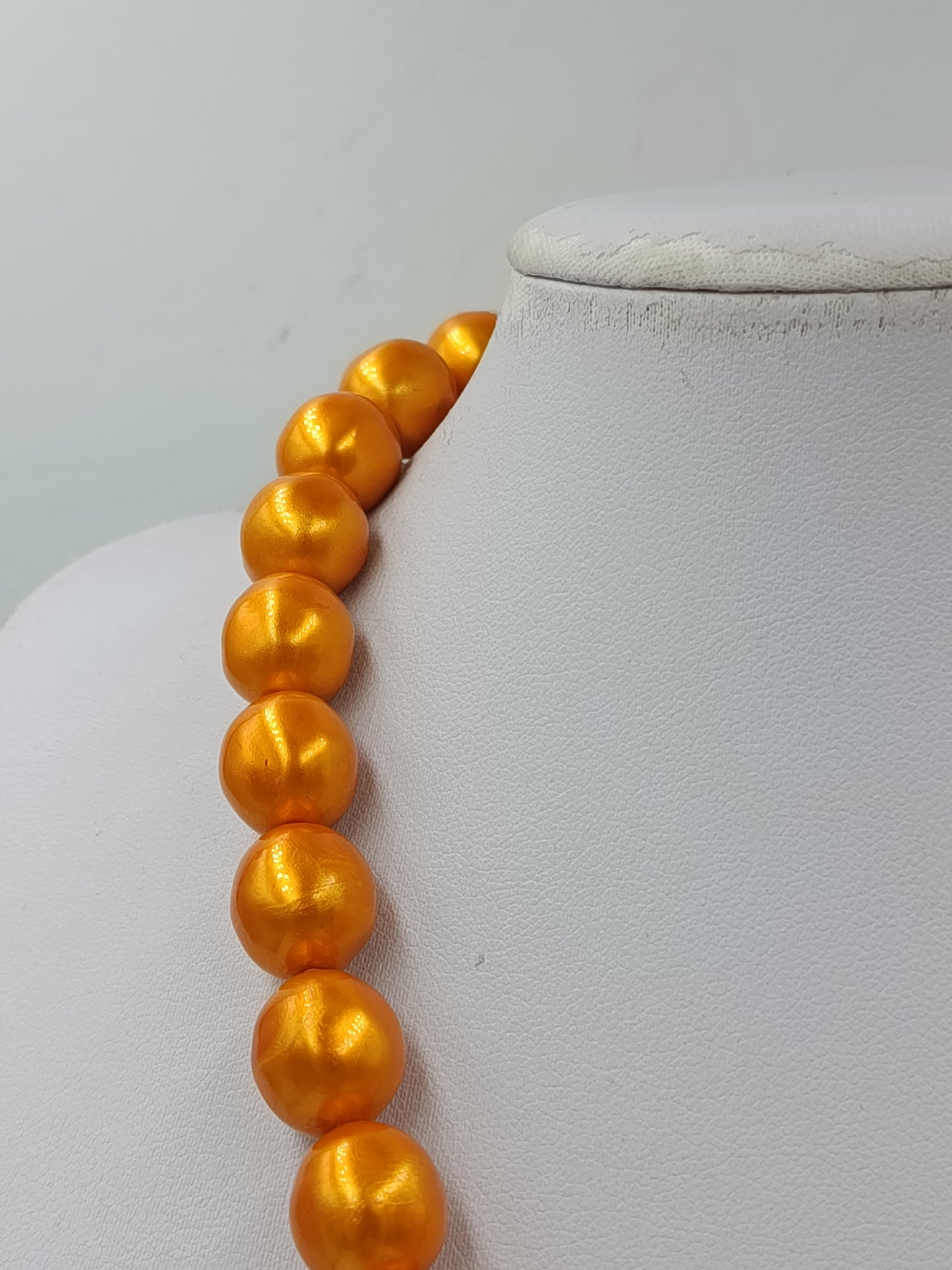 Vintage Perlenkette Orange Große Perlenkette