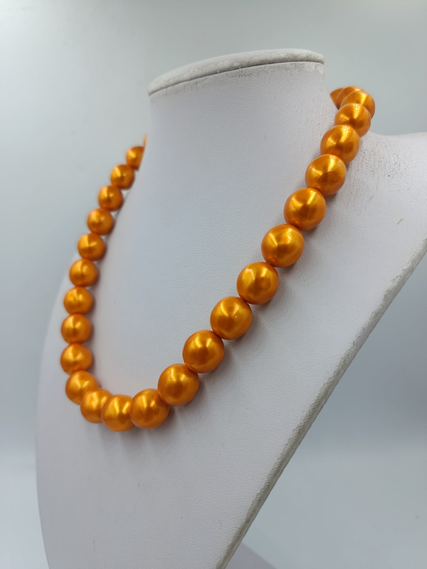 Vintage Perlenkette Orange Große Perlenkette