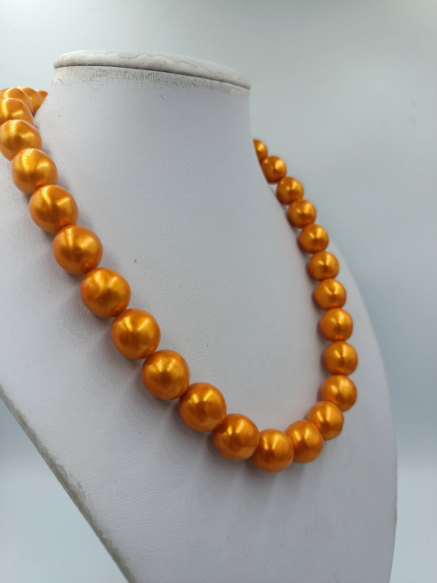 Vintage Perlenkette Orange Große Perlenkette
