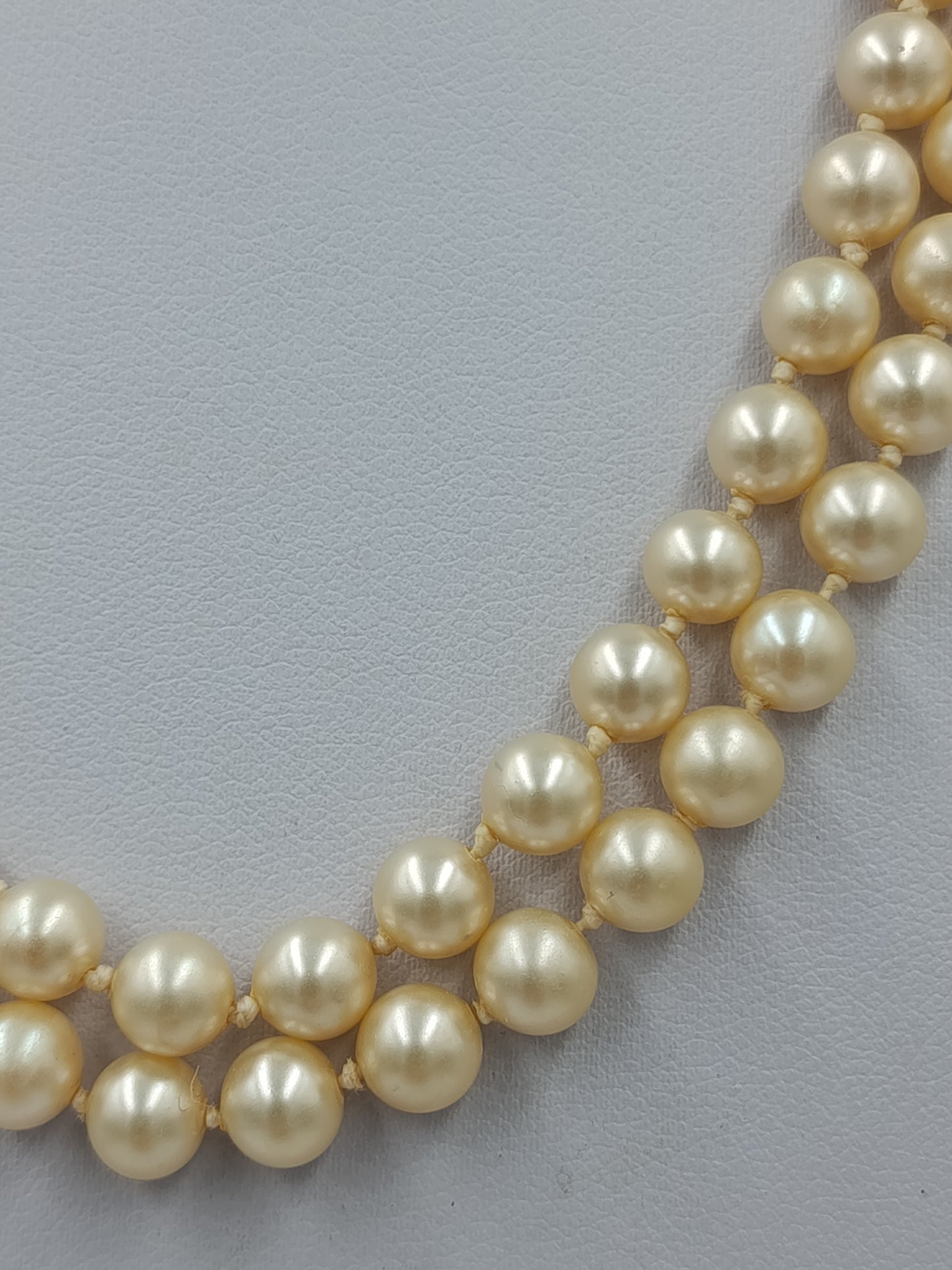 Vintage Doppelreihige Perlenkette Elegant Creme