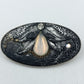 Vintage Brosche Schwarz Silber Tropfen Strass Elegant