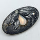 Vintage Brosche Schwarz Silber Tropfen Strass Elegant