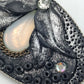 Vintage Brosche Schwarz Silber Tropfen Strass Elegant