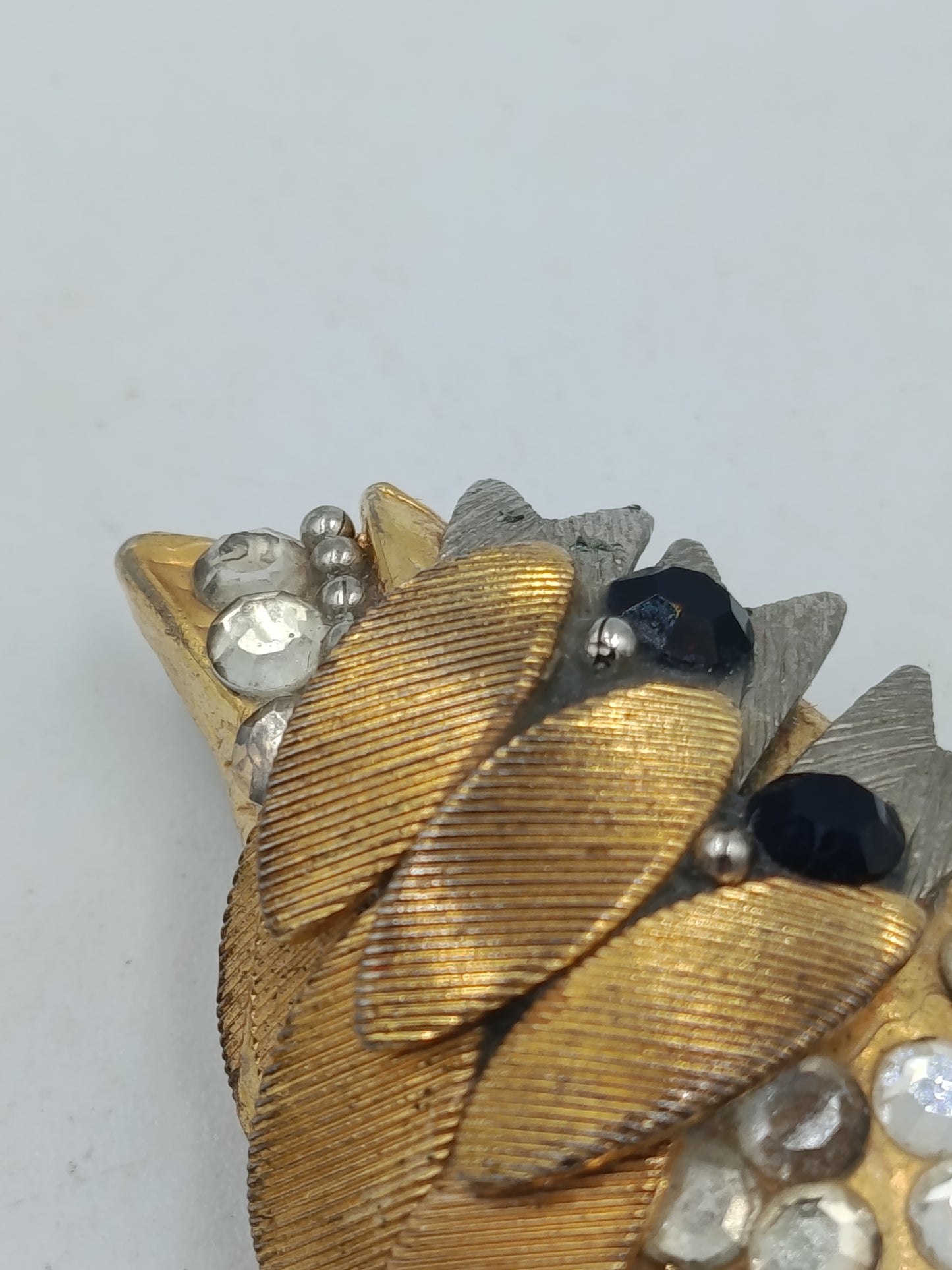 Vintage Vogel Brosche Strass Goldfarben Elegant