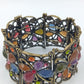 Vintage Armreif Strass Kristalle Bunt Elastisch