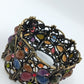 Vintage Armreif Strass Kristalle Bunt Elastisch