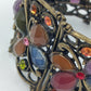 Vintage Armreif Strass Kristalle Bunt Elastisch