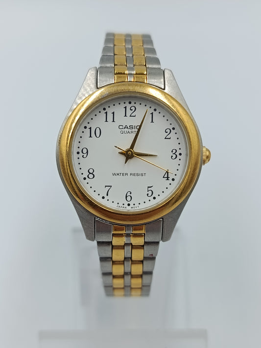 Casio Quartz Damenarmbanduhr Bicolor Edelstahl Vintage