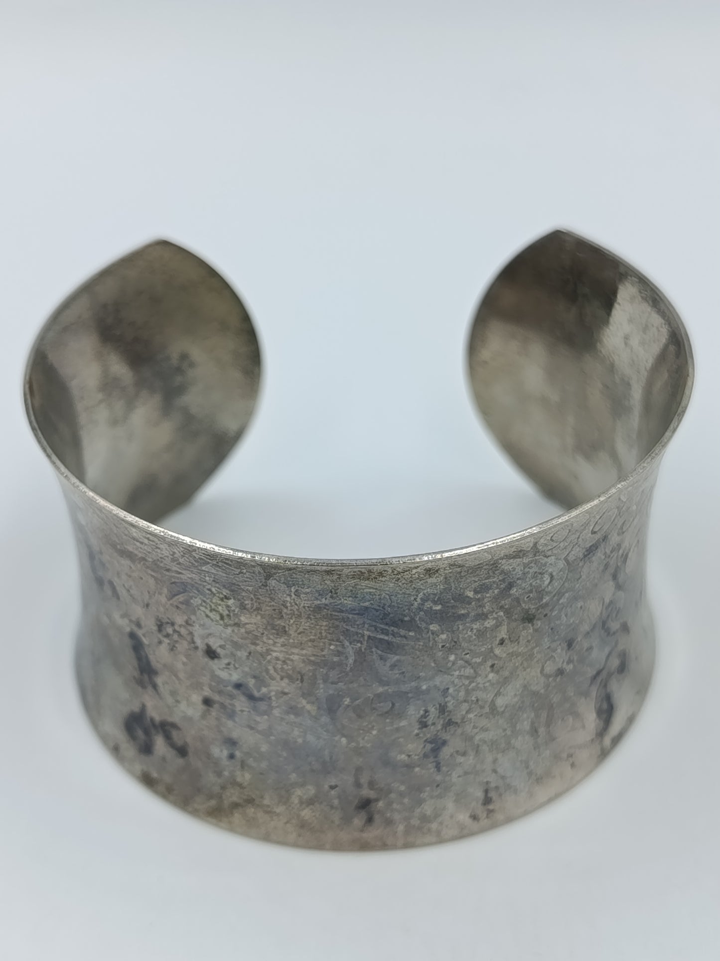 Vintage Armreif Silberfarben Designer Manschettenreif