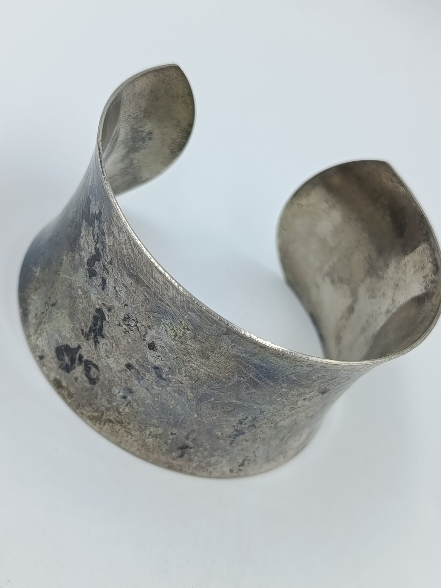 Vintage Armreif Silberfarben Designer Manschettenreif