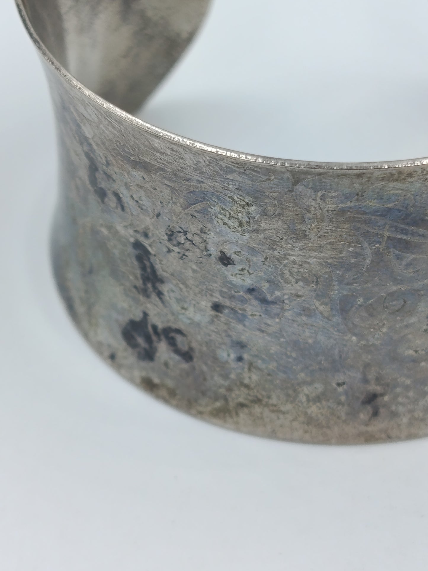 Vintage Armreif Silberfarben Designer Manschettenreif