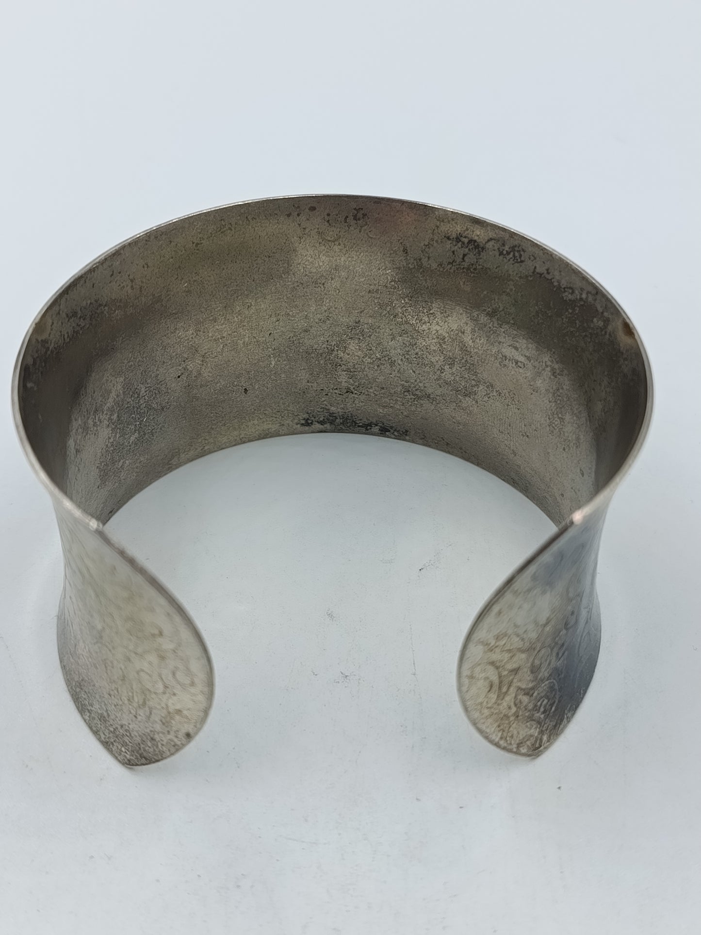 Vintage Armreif Silberfarben Designer Manschettenreif