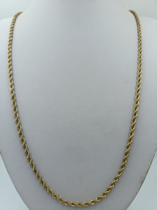 Vintage Kordelkette Goldfarben Lange Halskette Elegant Retro