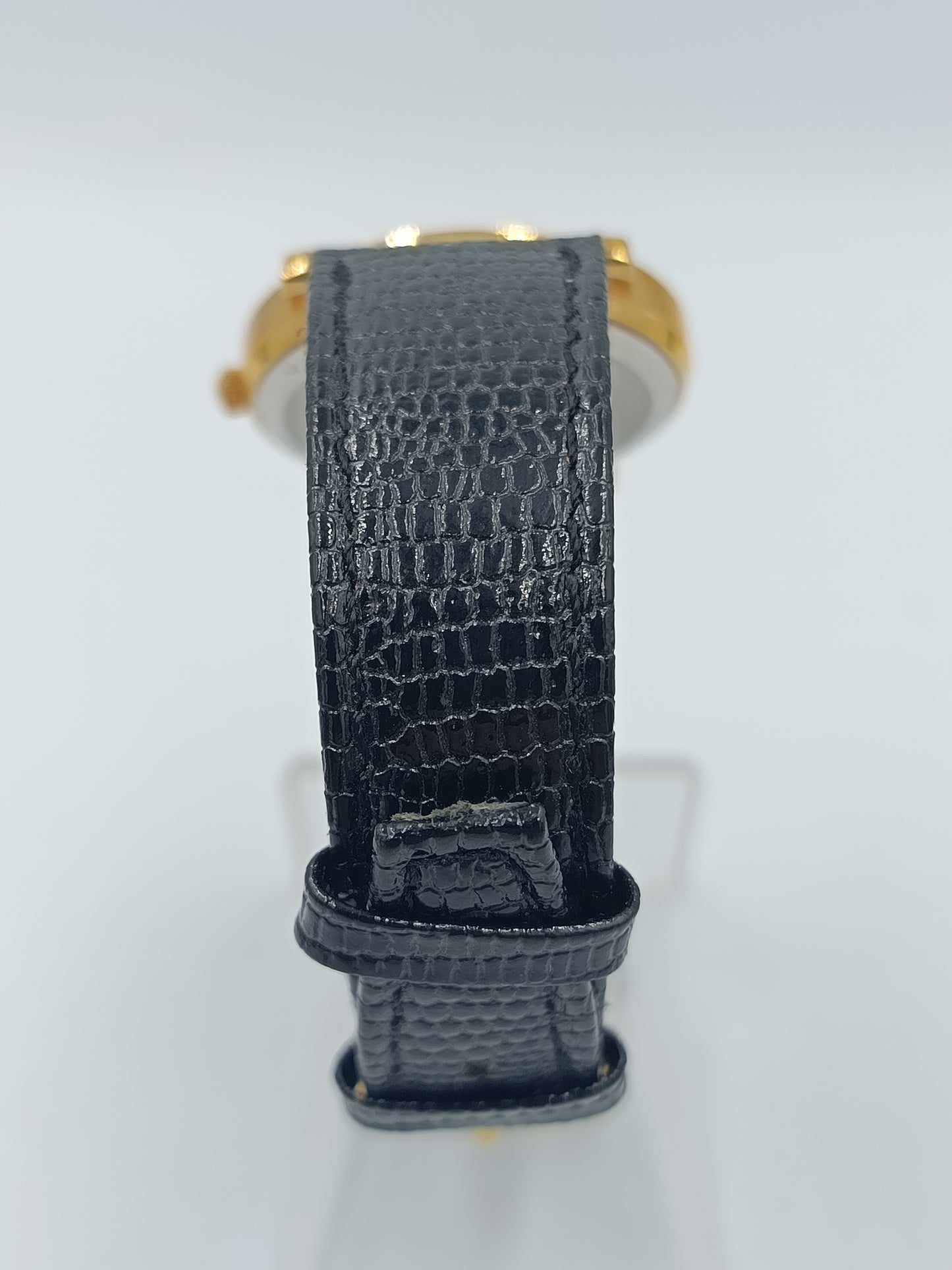 Vintage MC Quartz Armbanduhr Schwarz Gold