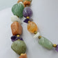 Bunte Edelstein Kette Lange Splitterkette Vintage