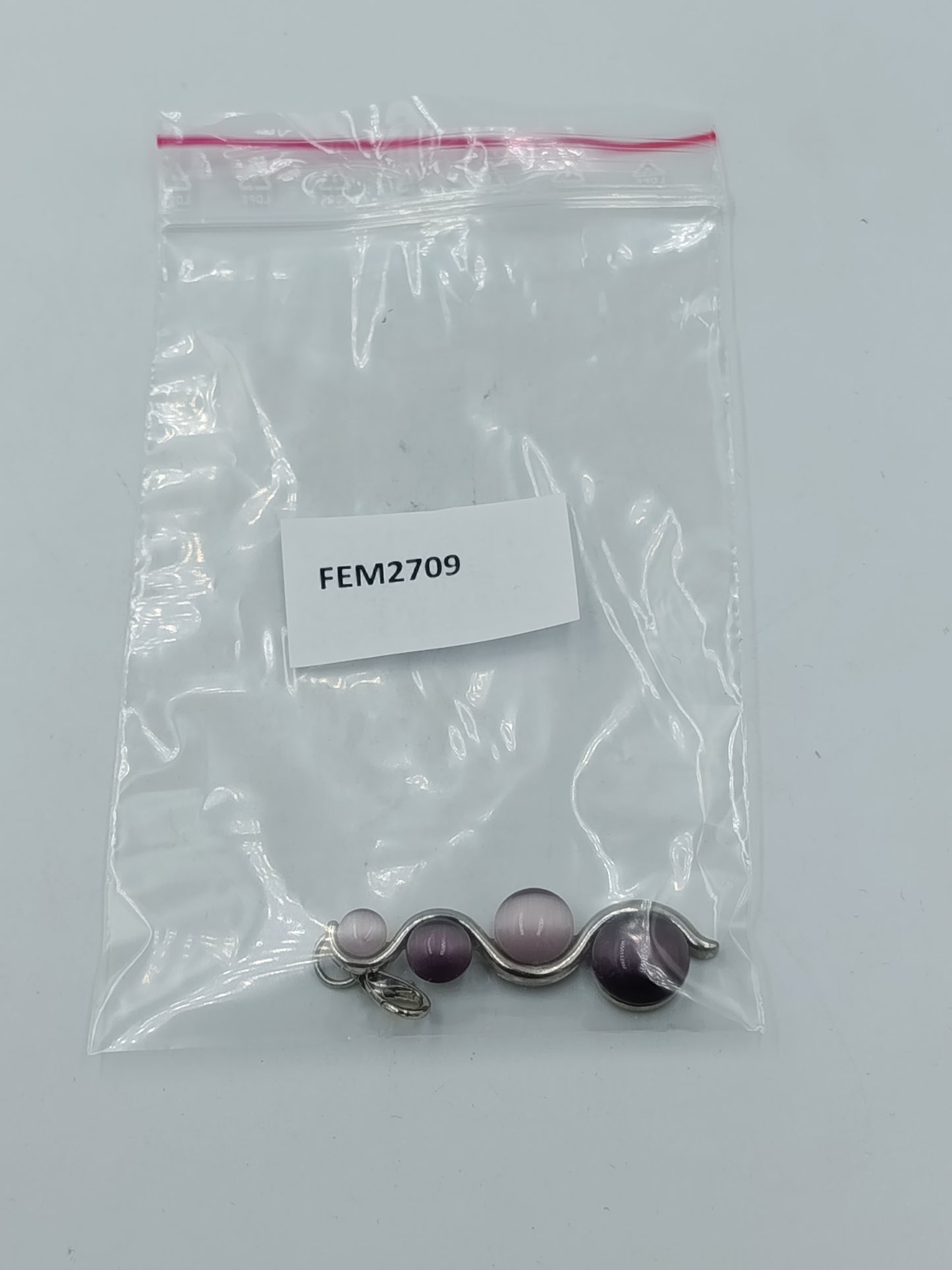 Modern Vintage Charm Anhänger Violett Silber