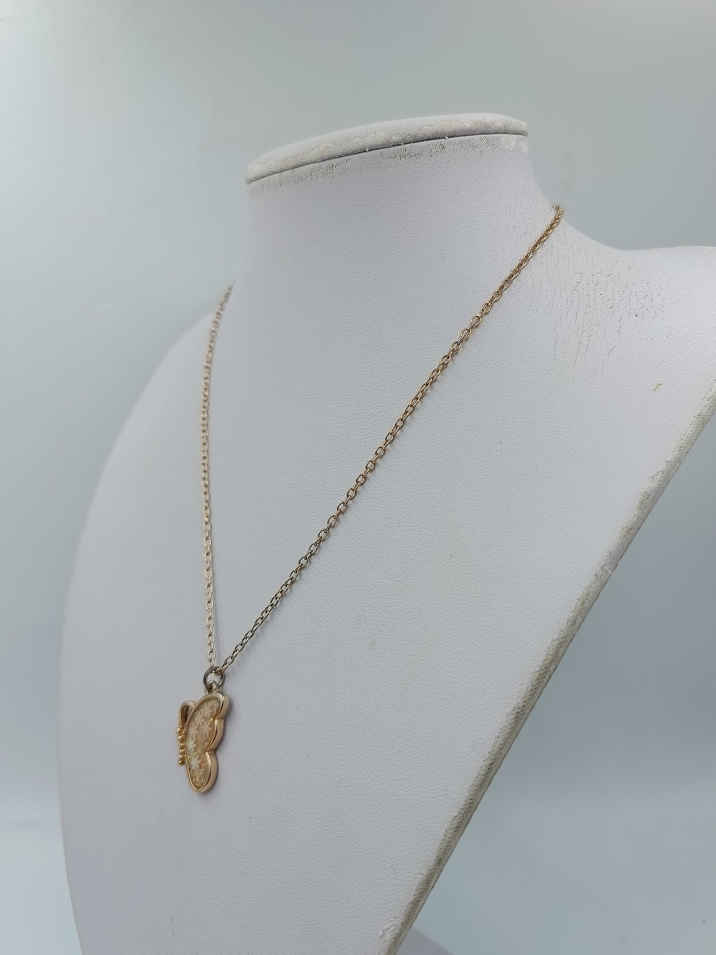 BFF Schmetterling Kette Goldfarben Glitter
