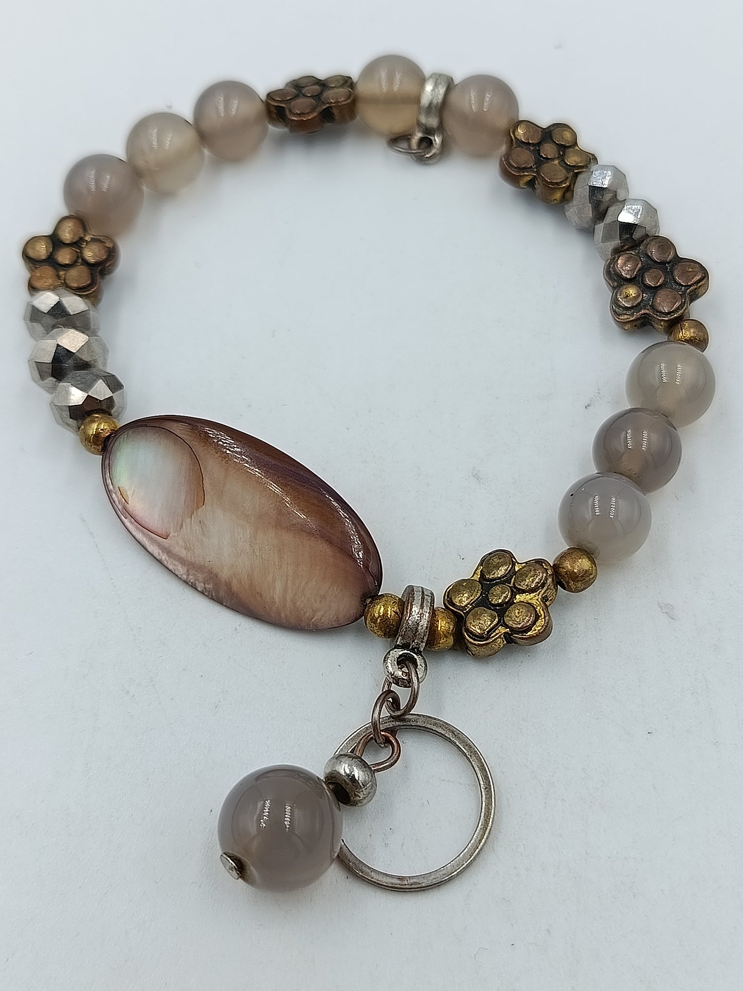Boho Perlen Armband Perlmutt Elastisch Vintage