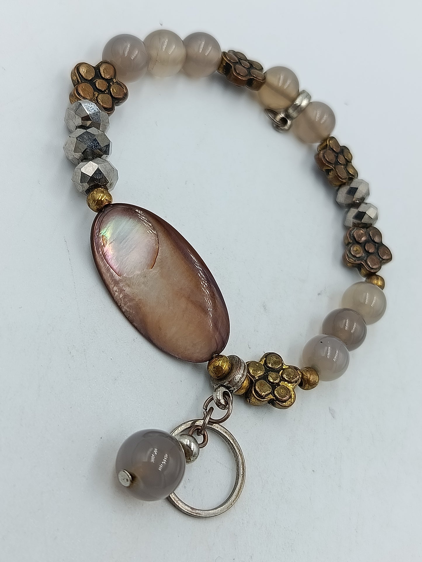 Boho Perlen Armband Perlmutt Elastisch Vintage
