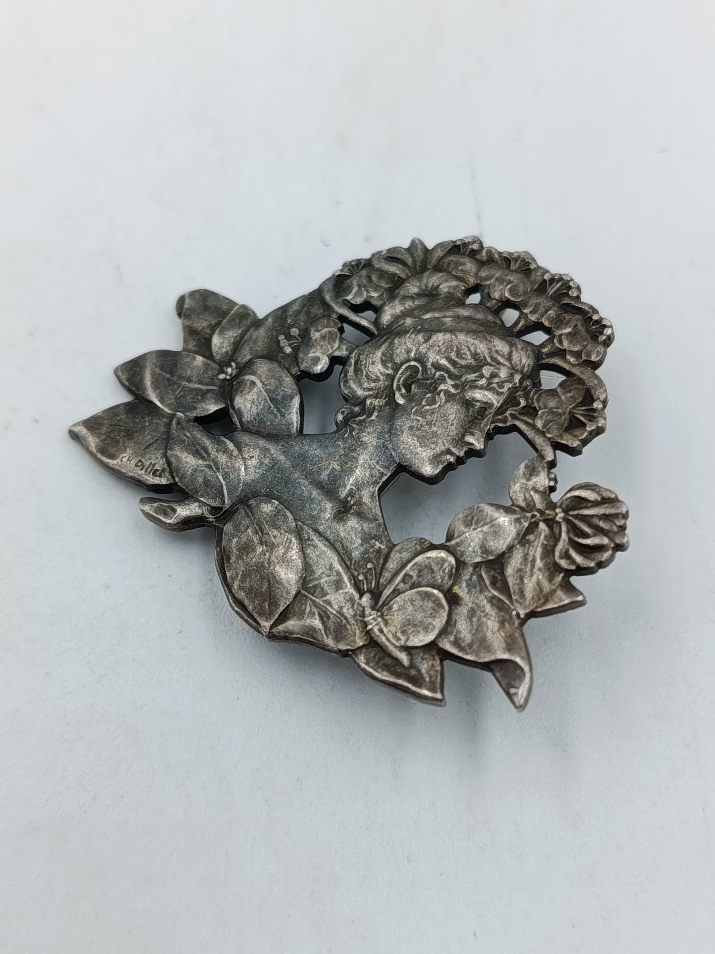 Edelstahl Ohrhänger Mattiert Silber Vintage