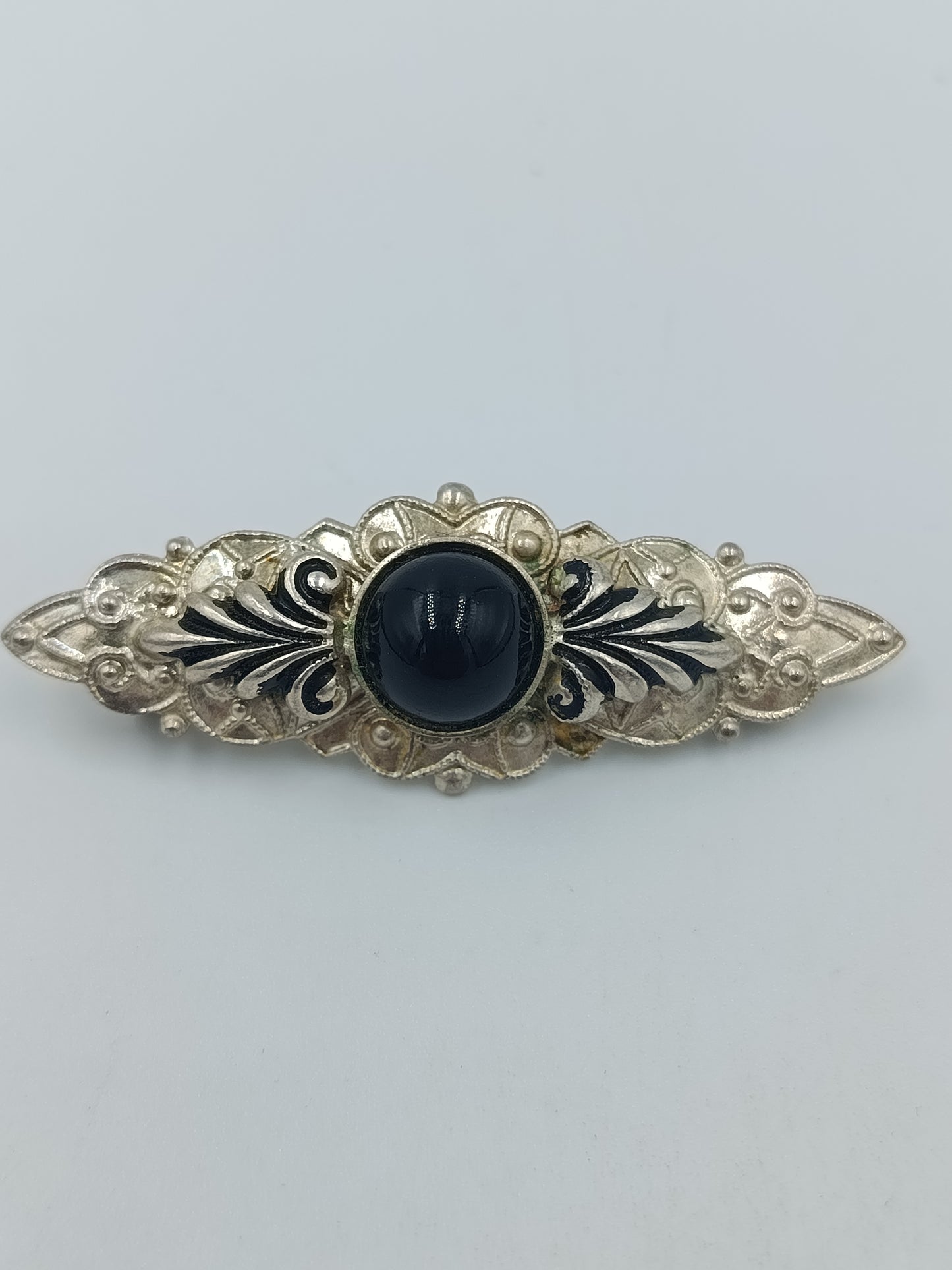 Elegante Emaille Ohrhänger Blau Gold Vintage