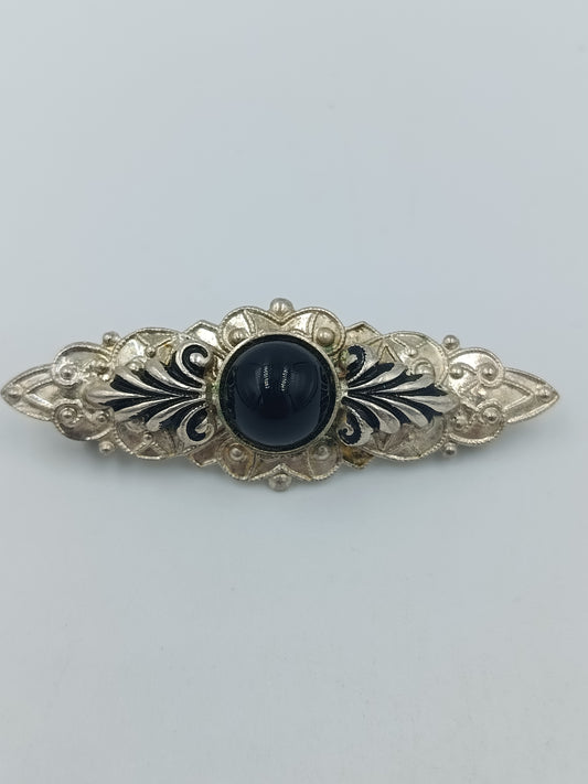 Elegante Emaille Ohrhänger Blau Gold Vintage