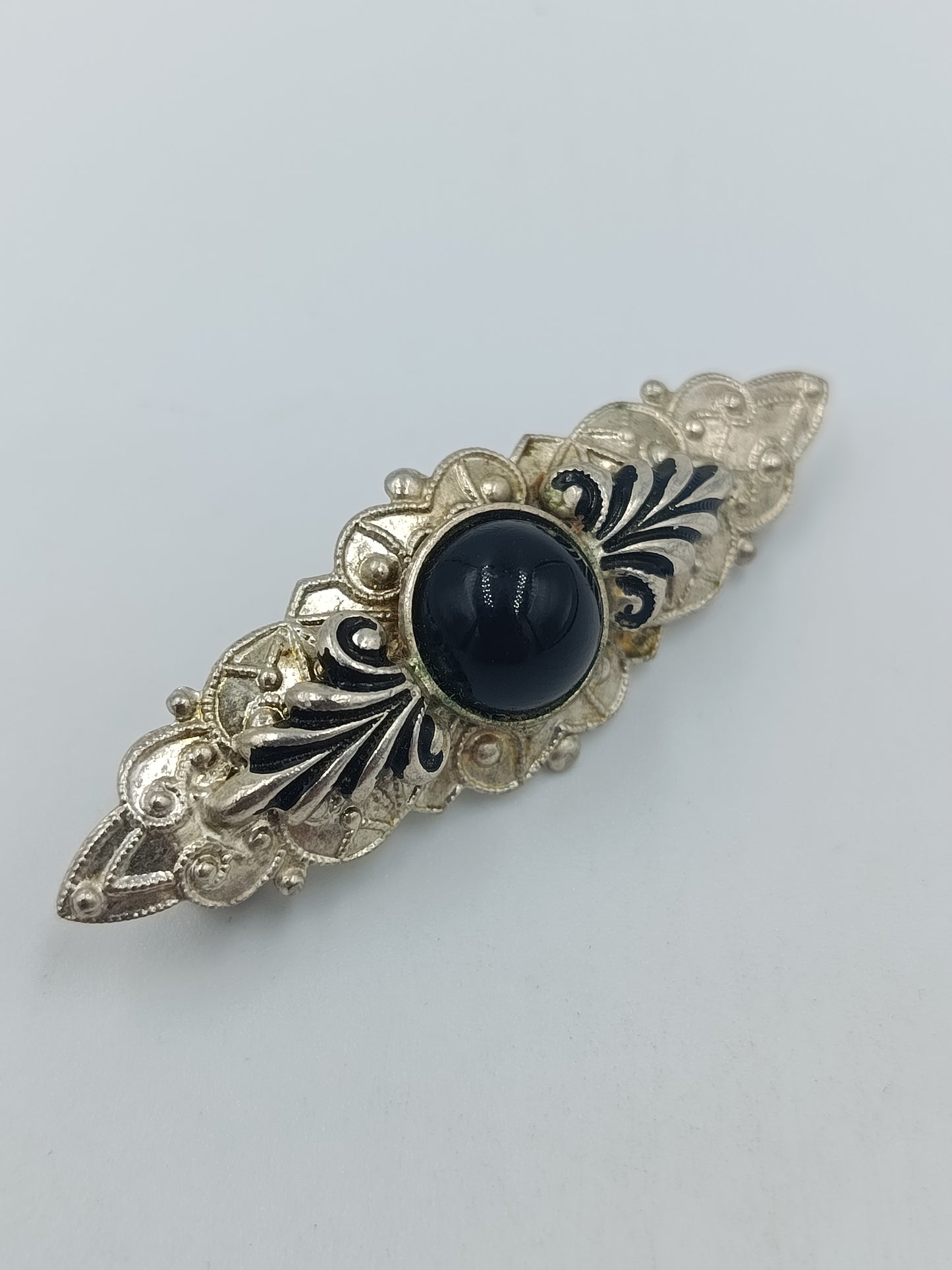 Elegante Emaille Ohrhänger Blau Gold Vintage