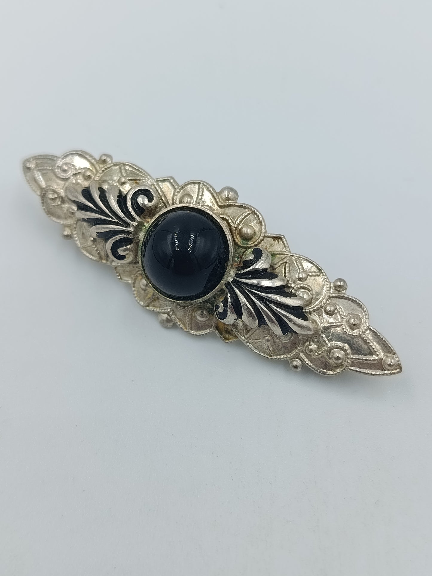 Elegante Emaille Ohrhänger Blau Gold Vintage