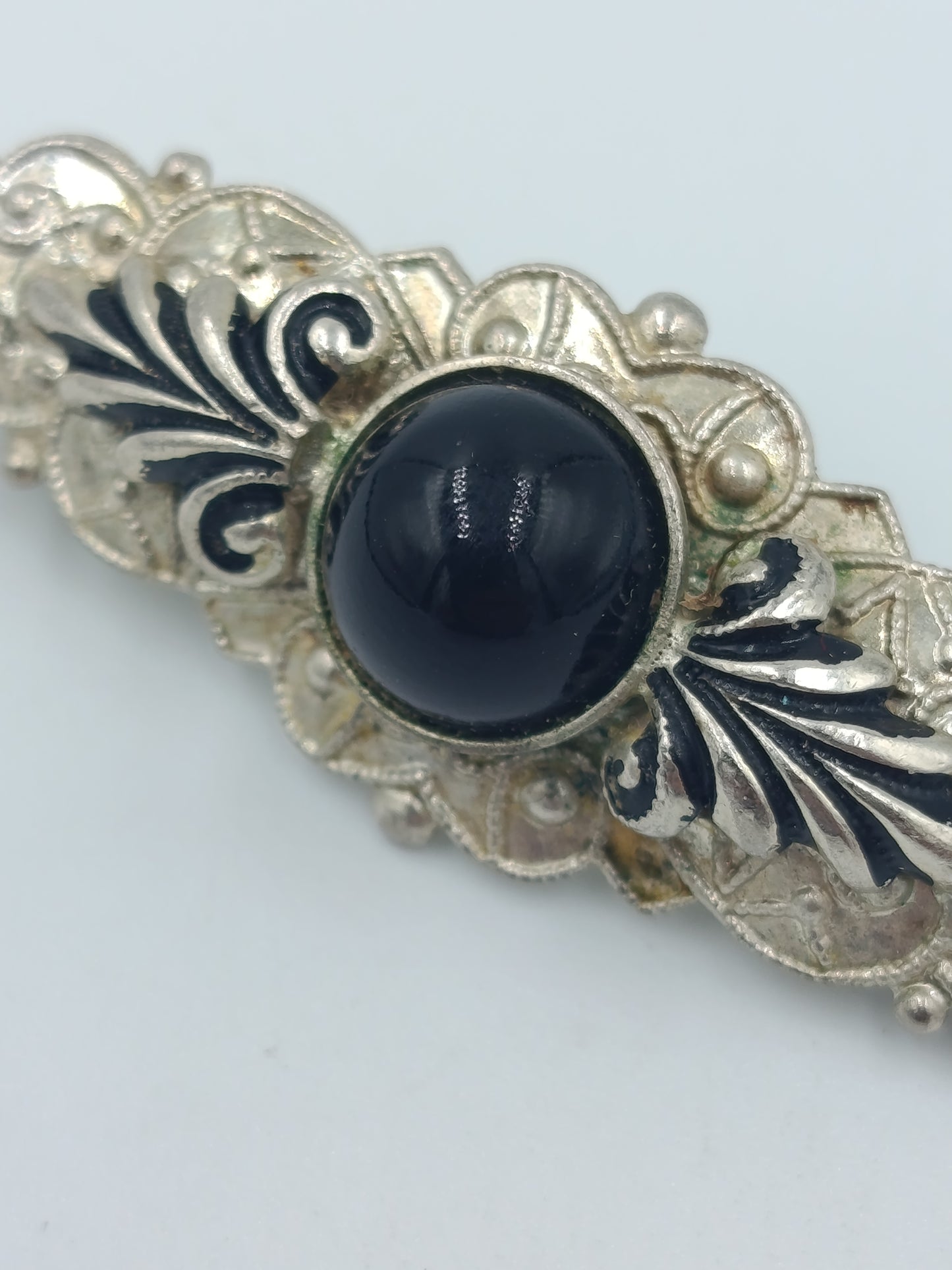 Elegante Emaille Ohrhänger Blau Gold Vintage
