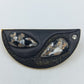 Elegante Emaille Ohrhänger Schwarz Gold Vintage