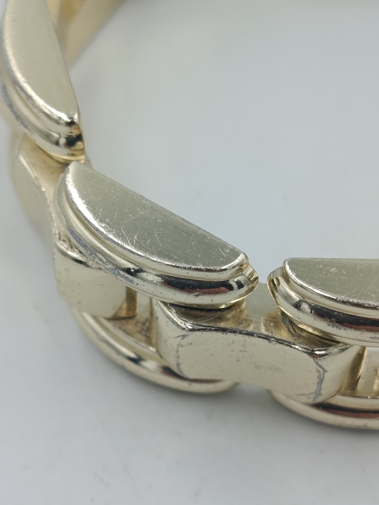 Massives Vintage Gliederarmband Goldfarben Breit