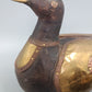Vintage Holz Ente Figuren Set – Dekorative Messing Applikationen