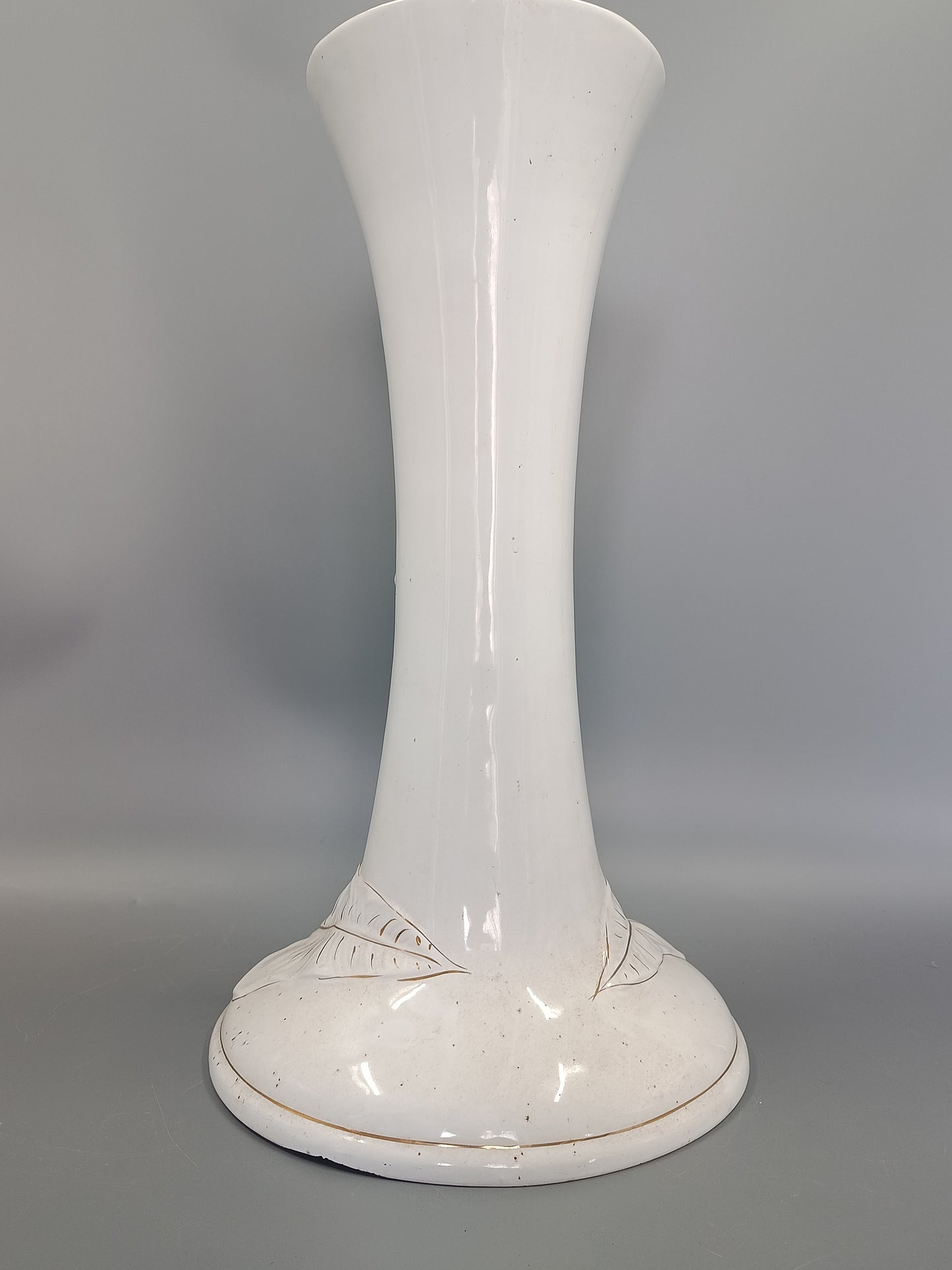 Große Vintage Keramik Bodenvase mit Golddekor