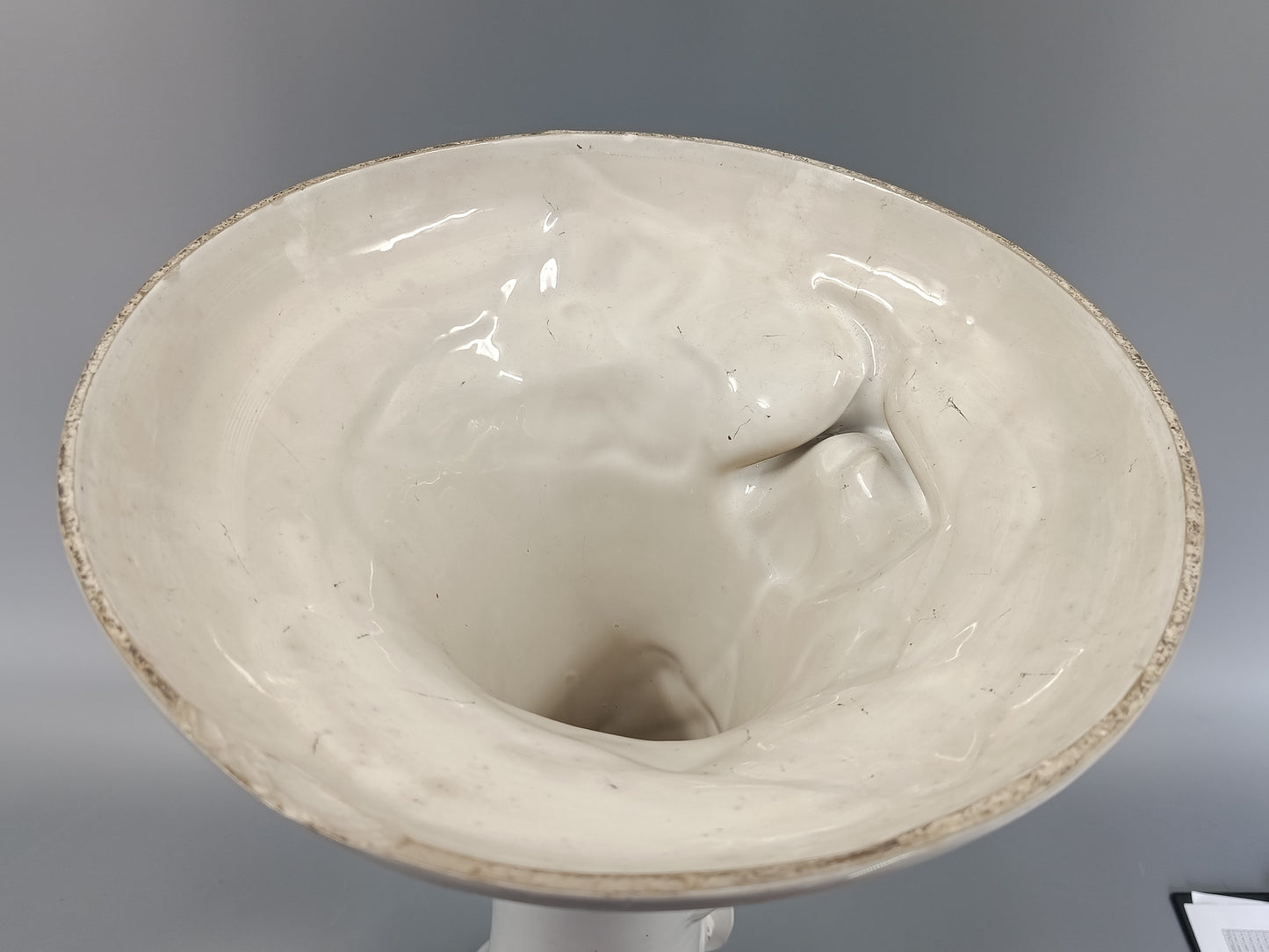 Große Vintage Keramik Bodenvase mit Golddekor