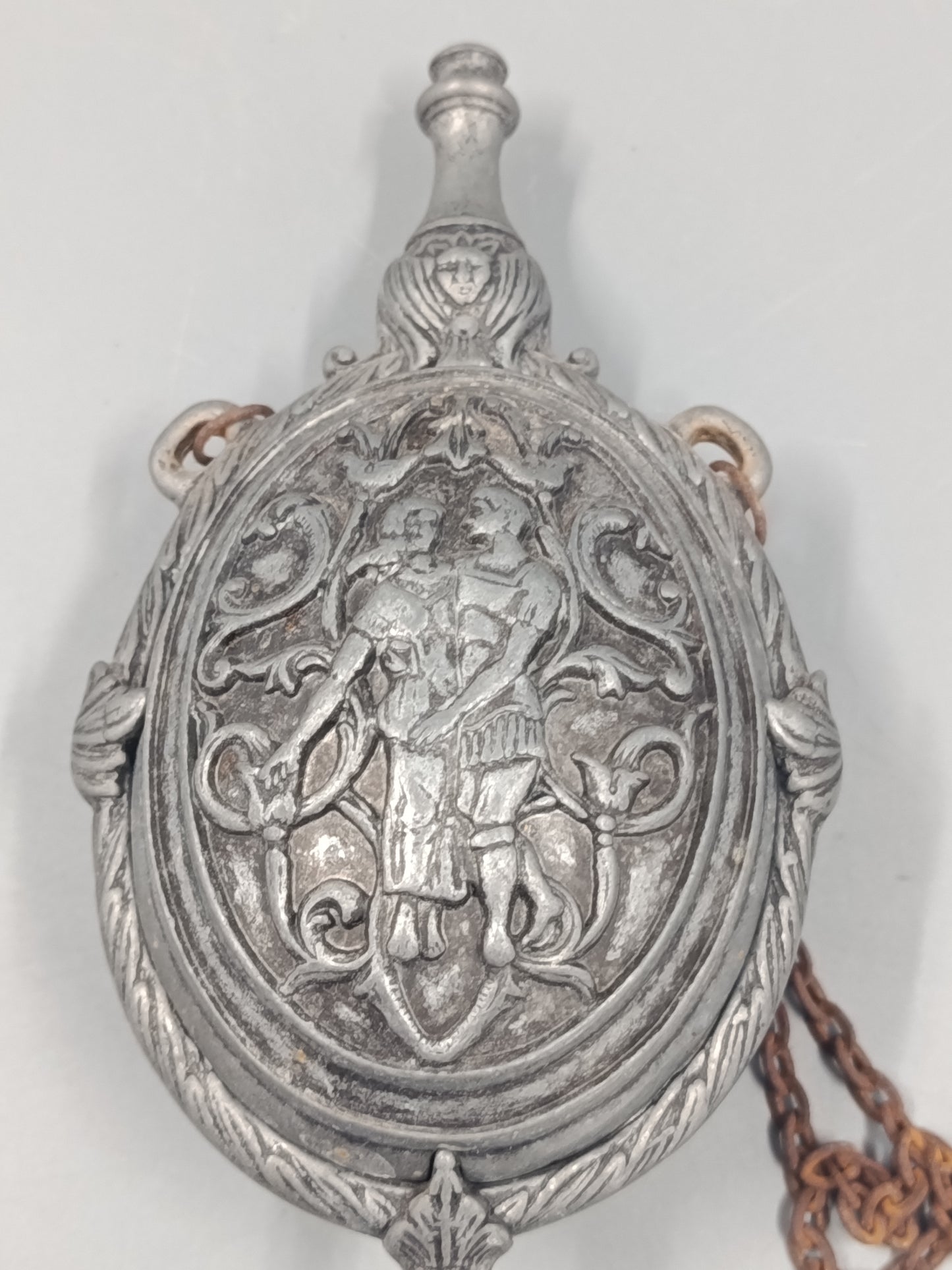 Antike Zinn Orientierungs Flasche – Relief Römisch