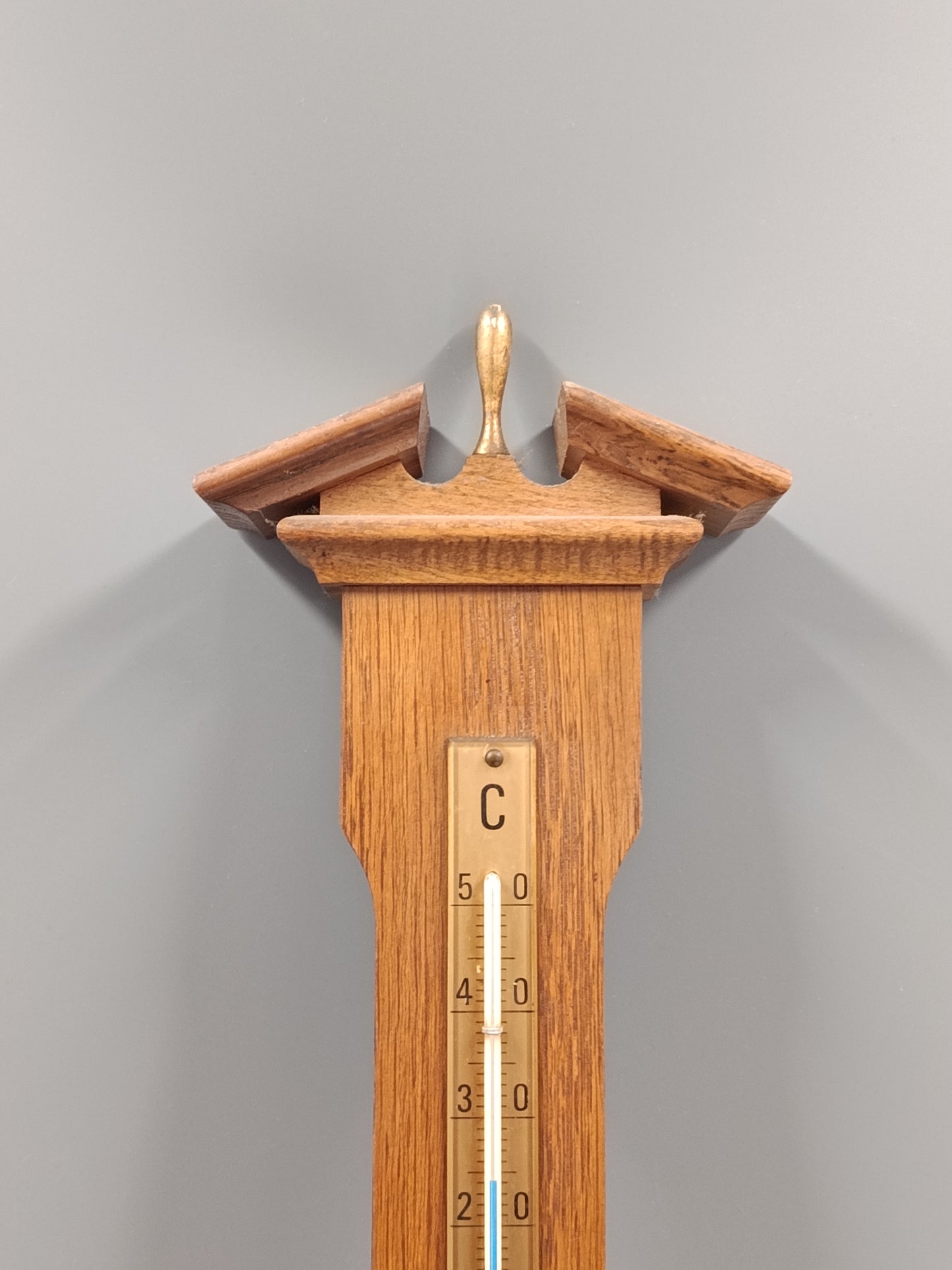 Rustikale Wand Uhr aus Holz – Vintage Barometer