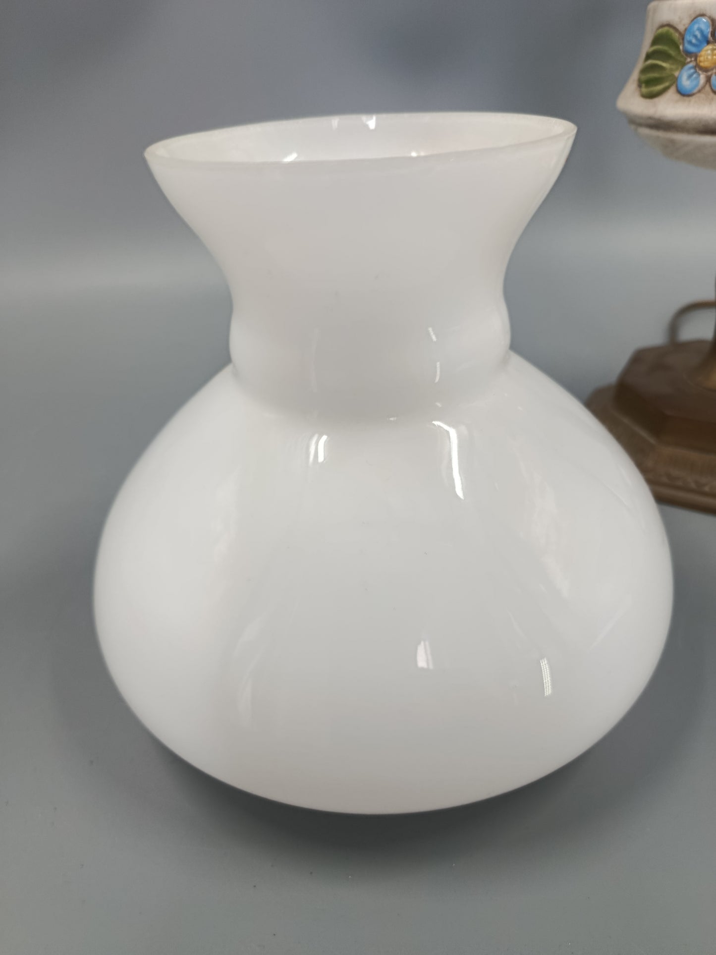 Vintage Tisch Leuchte mit Keramikfuß – Rustikale Nachttischlampe