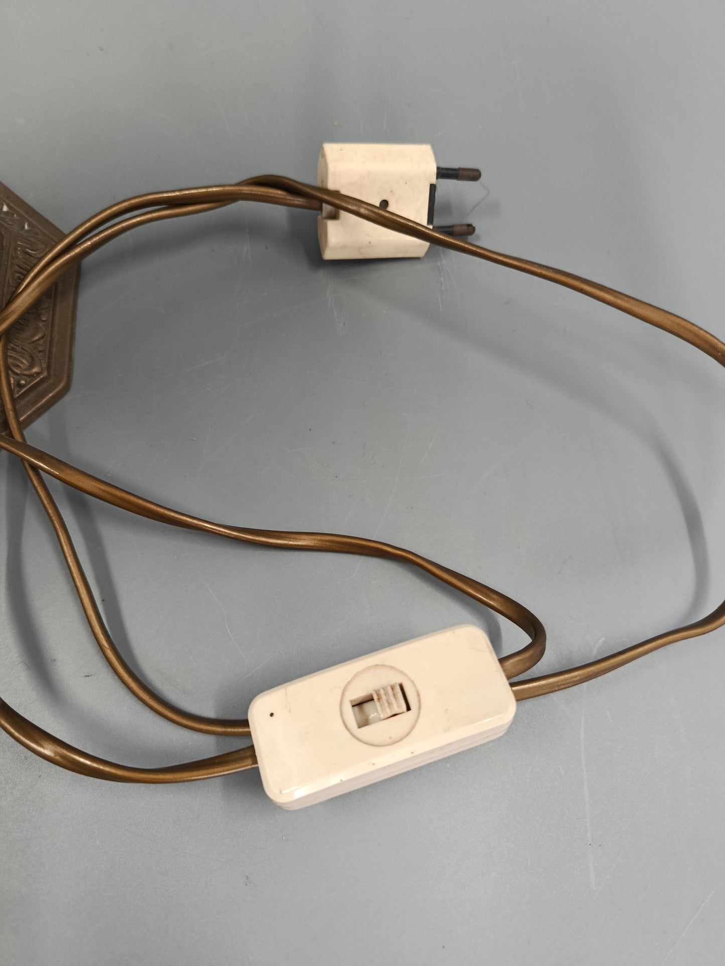Vintage Tisch Leuchte mit Keramikfuß – Rustikale Nachttischlampe