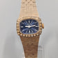 Edle Sato Damen Uhr Vintage mit blauem Zifferblatt