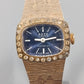 Edle Sato Damen Uhr Vintage mit blauem Zifferblatt