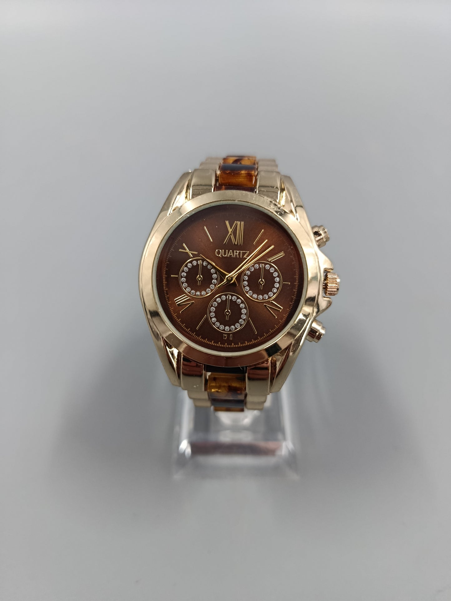 Elegante Damen Uhr Goldoptik Modisches Chronographen