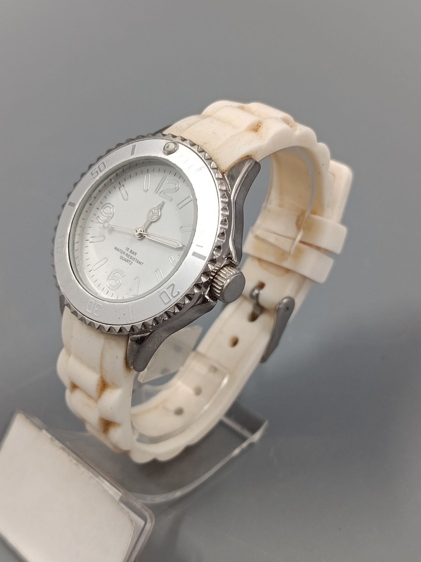 Sportliche Herren Uhr in Weiß Klassischer Taucher Stil