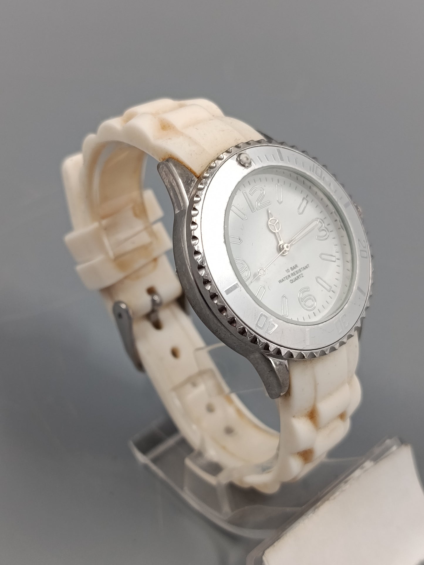 Sportliche Herren Uhr in Weiß Klassischer Taucher Stil