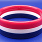Stilvoller Bangle Armreif im Retro Look  Rot Weiß Blau