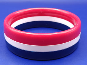 Stilvoller Bangle Armreif im Retro Look  Rot Weiß Blau