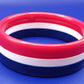 Stilvoller Bangle Armreif im Retro Look  Rot Weiß Blau