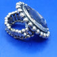 Auffälliger Vintage O-Ring mit grauem stein