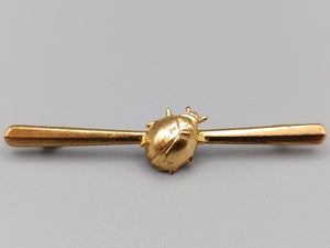 Vintage Brosche Goldfarbene Stabnadel