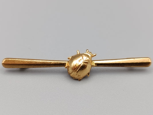 Vintage Brosche Goldfarbene Stabnadel